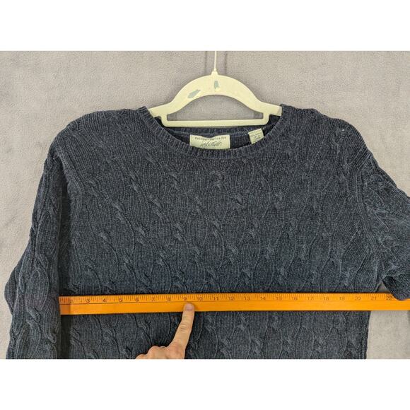 Lord & Taylor Sweater Women's Small Indigo Blue Cable Knit Vintage - Picture 7 of 8